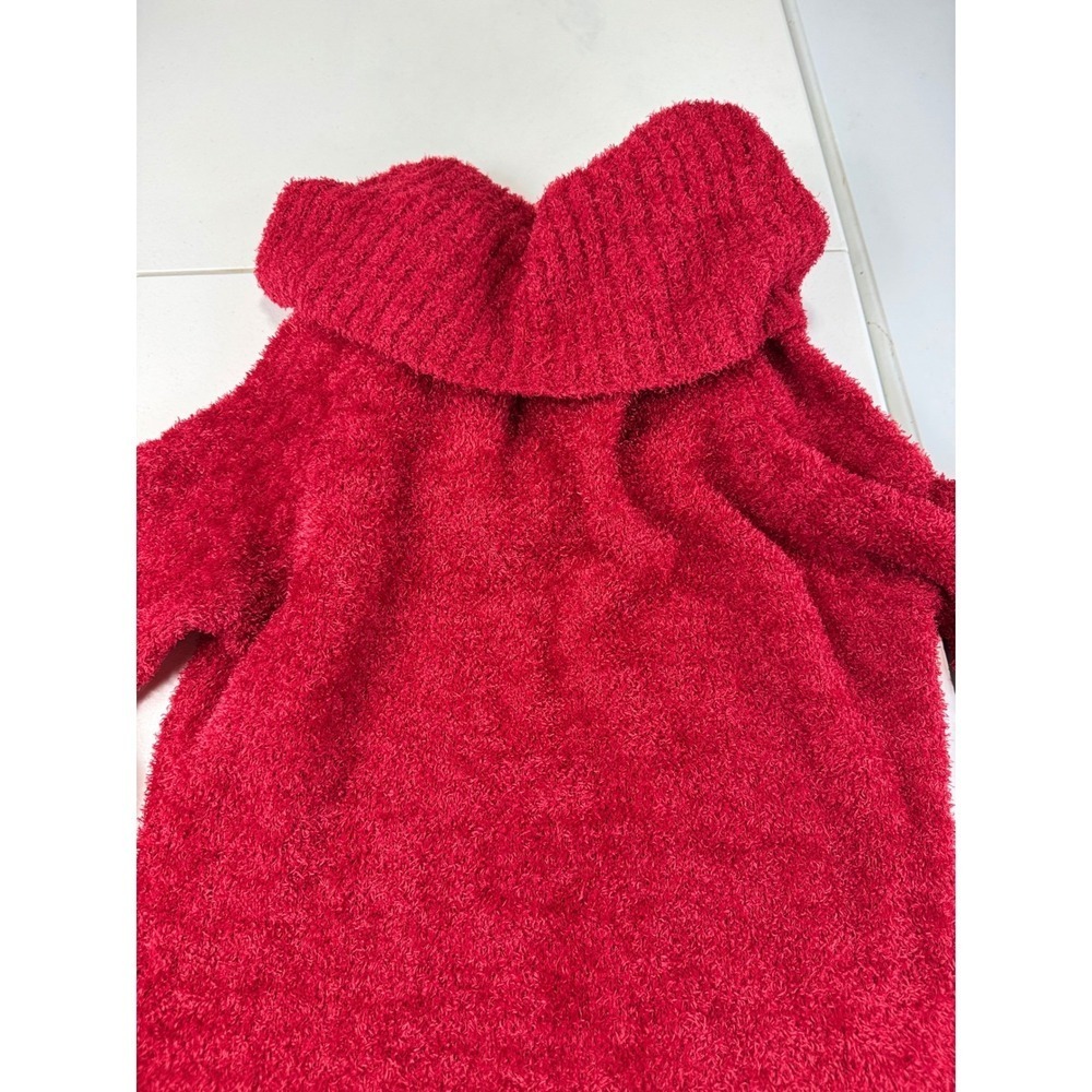 Cato Red Fuzzy Chenille Cowl‎ Neck Long Sleeve Sweater L - Picture 3 of 7